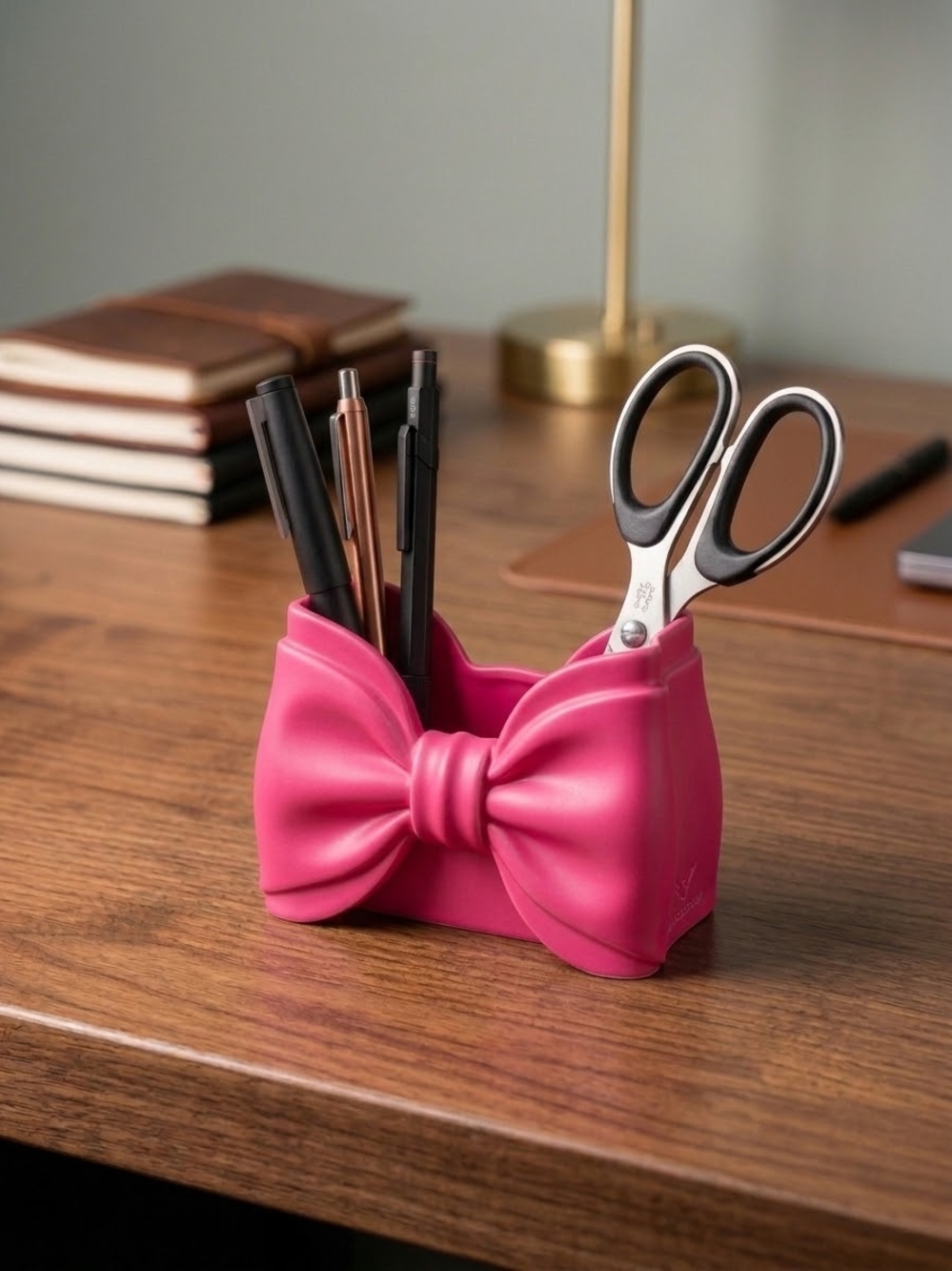 Bow Pen / Scissors Holder Desk Accessories